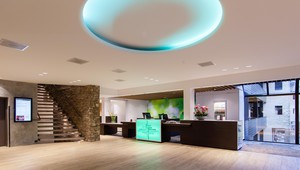 The lobby of Hotel Arnhem.